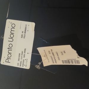 NWT Pronto Uomo 100% wool trouser Unhemmed 44 big & tall